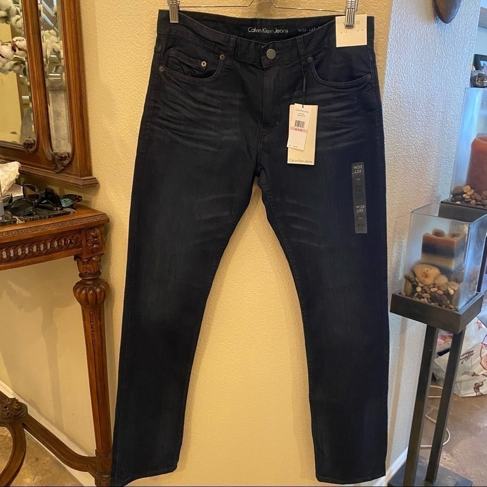NWT~CALVIN KLEIN Men Osaka Blue Jeans Slim 32X32